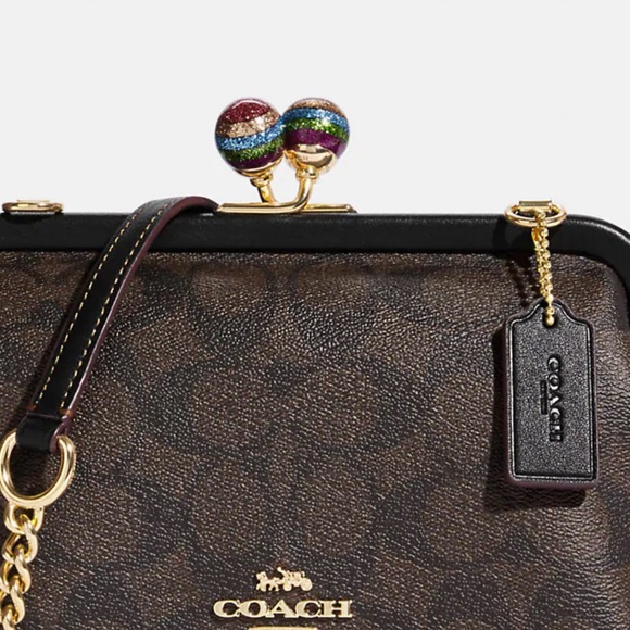 NWT Coach Nora Kisslock Brown Black Crossbody Bag - Picture 3 of 9